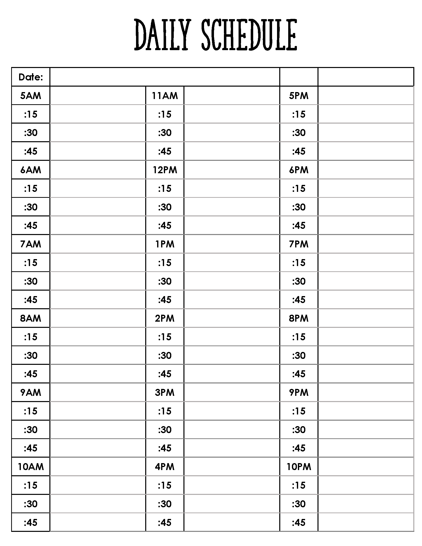 Time Blocking Template